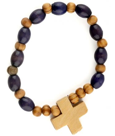 image:Image Náramek desátek, dřevo, švestkově modrá