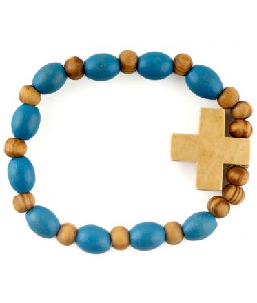 image:Image Náramek desátek, dřevěný, světle modrý