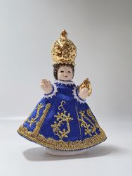 Pražské Jezulátko 8,5cm miňonka oblečené, modré image:Image Pražské Jezulátko 8,5cm miňonka oblečené, modré