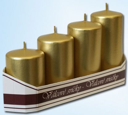 image:Image Adventní svíčky, metal zlatá pyramida
