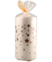 image:Image Svíce vánoční - zimní hvězdy, bílá 5 x10 cm