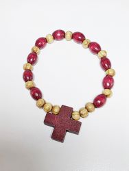 image:Image Náramek desátek dřevěný, světlý-červený