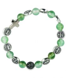 image:Image Náramek desátek sv. Benedikt - korálek zelený žíhaný