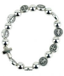 image:Image Náramek desátek sv. Benedikt - korálek stříbrný