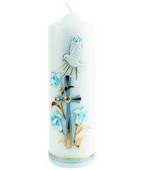 image:Image Svíce křestní silná, lilie, modrá