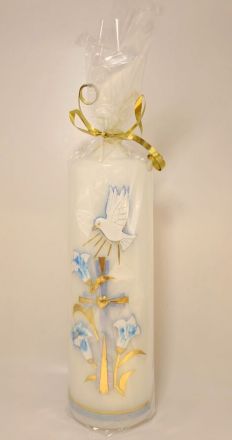 image:Image Svíce křestní silná, lilie, modrá