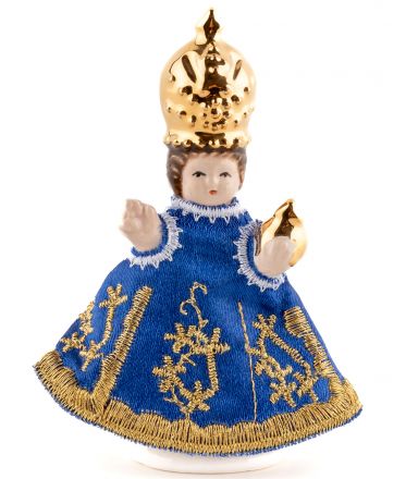 image:Image Pražské Jezulátko 8,5 cm miňonka oblečené, keramika, modré