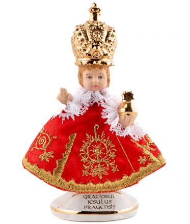 image:Image Pražské Jezulátko 14 cm, oblečené, keramika, červené