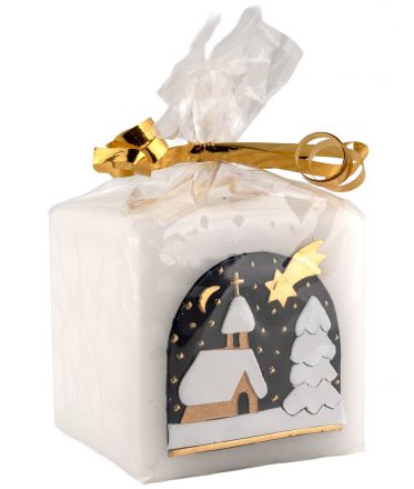 image:Image Vánoční svíce s reliéfem kostelíka