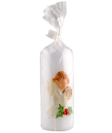 image:Image Svíce vánoční - anděl s lyrou 8 cm, bílý