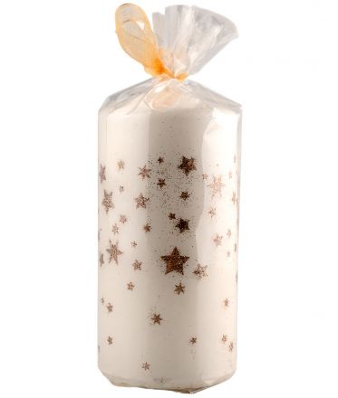 image:Image Svíce vánoční - zimní hvězdy, bílá 5 x10 cm