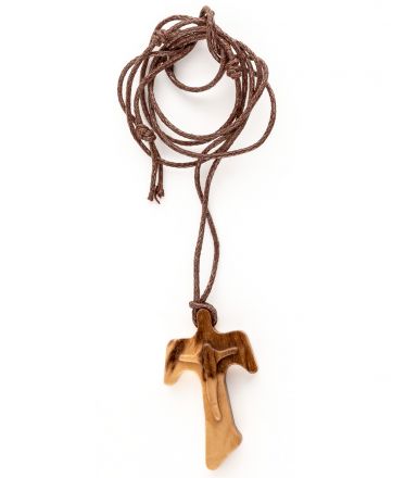 image:Image Křížek TAU malý, světlé dřevo oliva se šňůrkou