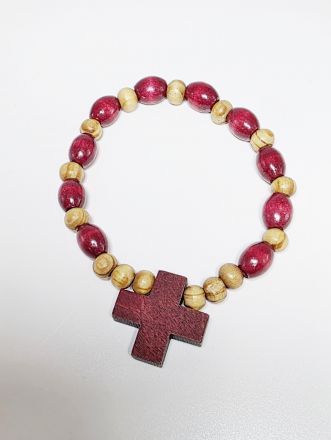 image:Image Náramek desátek dřevěný, světlý a červený