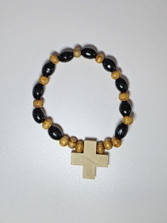 image:Image Náramek desátek dřevěný, černý-přírodní