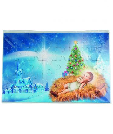 image:Image Puzzle - Ježíšek v jesličkách a stromek 20 x 13 cm