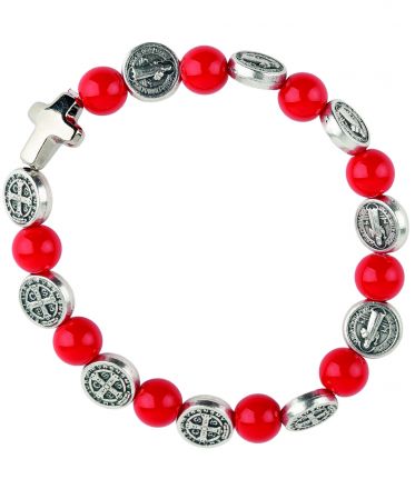 image:Image Náramek desátek sv. Benedikt - korálek červený