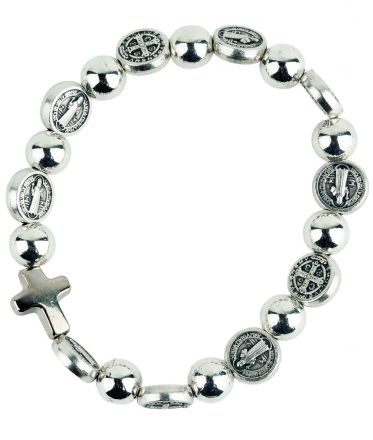 image:Image Náramek desátek sv. Benedikt - korálek stříbrný