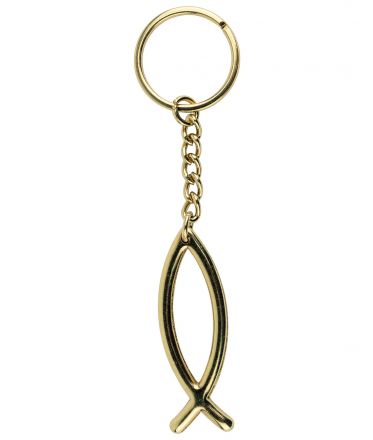 image:Image Přívěšek na klíče ryba obrys zlatá