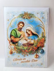 image:Image Přání vánoční - Svatá Rodina, brokát 16,5 x 11,5 cm