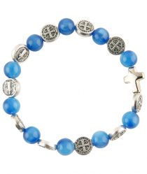 image:Image Náramek desátek sv. Benedikt - korálek modrý žíhaný