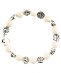 image:Image Náramek desátek sv. Benedikt - korálek bílý