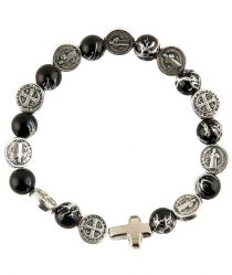 image:Image Náramek desátek sv. Benedikt - korálek černý žíhaný