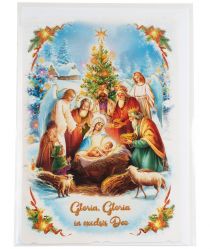 image:Image Přání vánoční - Svatá Rodina, brokát 16,5 x 11,5 cm