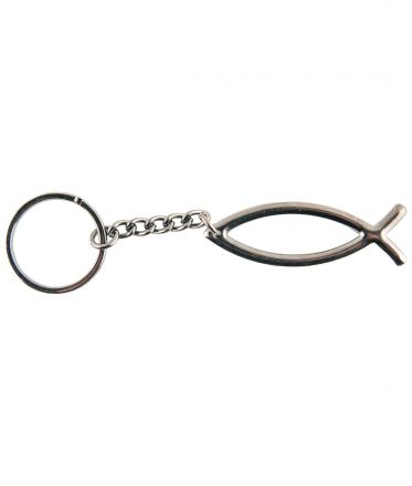 image:Image Přívěšek na klíče ryba obrys stříbrná matná