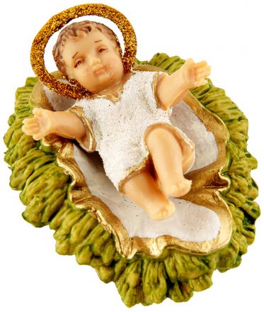 image:Image Ježíšek v jesličkách, ručně zdobený, 7 cm