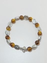 image:Image Náramek desátek Boží Milosrdenství - korálek medový žíhaný