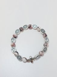 image:Image Náramek desátek Zázračná medailka - korálek starorůžový žíhaný