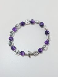 image:Image Náramek desátek Zázračná medailka - korálek fialový žíhaný