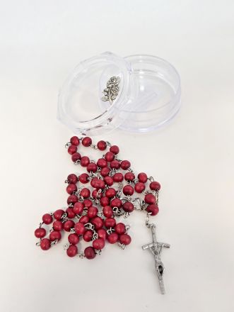 image:Image Růženec v krabičce, vůně růže, medailka PM, křížek papežský