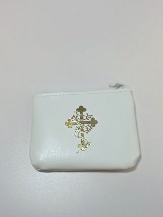 image:Image Pouzdro na růženec bílé kříž s ratolestí