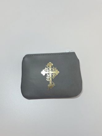 image:Image Pouzdro na růženec šedé kříž s ratolestí