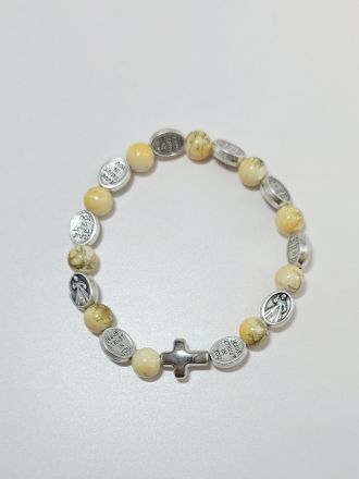 image:Image Náramek desátek Boží Milosrdenství - korálek pískový žíhaný