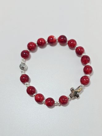 image:Image Náramek desátek, červený žíhaný