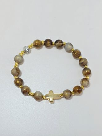 image:Image Náramek desátek, gumička, medový žíhaný