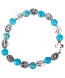 image:Image Náramek desátek Zázračná medailka - korálek tyrkysový žíhaný