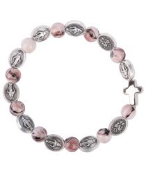 image:Image Náramek desátek Zázračná medailka - korálek starorůžový žíhaný