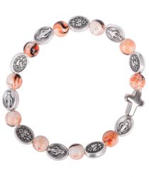 image:Image Náramek desátek Zázračná medailka - korálek oranžový žíhaný