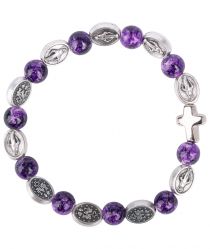 image:Image Náramek desátek Zázračná medailka - korálek fialový žíhaný