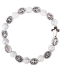 image:Image Náramek desátek Zázračná medailka - korálek bílý žíhaný