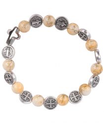 image:Image Náramek desátek sv. Benedikt - korálek pískový žíhaný