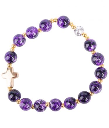 image:Image Náramek desátek, tmavě fialový žíhaný