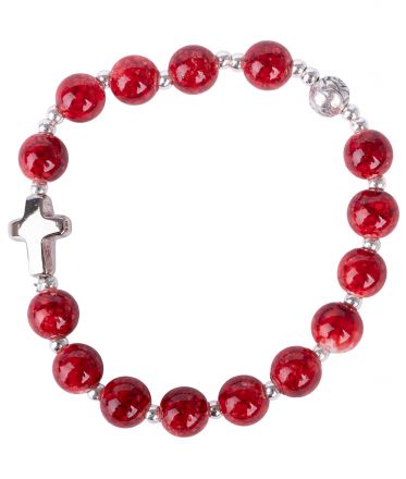 image:Image Náramek desátek, červený žíhaný