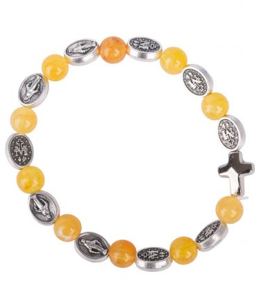 image:Image Náramek desátek Zázračná medailka - korálek žlutooranžový
