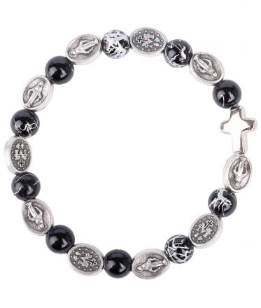 image:Image Náramek desátek Zázračná medailka - korálek černý žíhaný