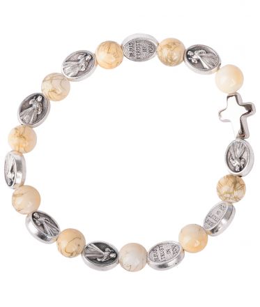 image:Image Náramek desátek Boží Milosrdenství - korálek pískový žíhaný