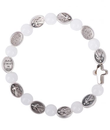 image:Image Náramek desátek Boží Milosrdenství - korálek bílý